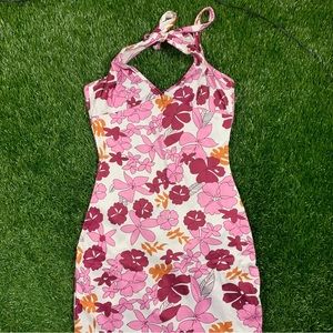 floral bodycon halter dress from shein